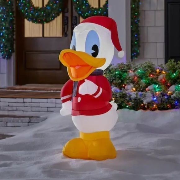 Donald Duck Inflatable Blow Up 3.5 ft Disney NEW Red Santa Suit Christmas Decor - Picture 2 of 4